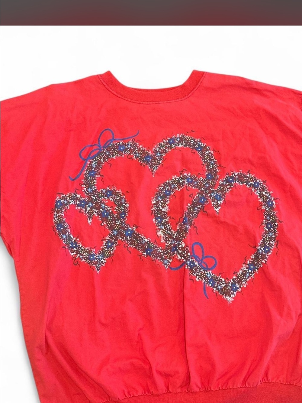 Vintage Varal Red Heart Art Sweatshirt Made In USA Large